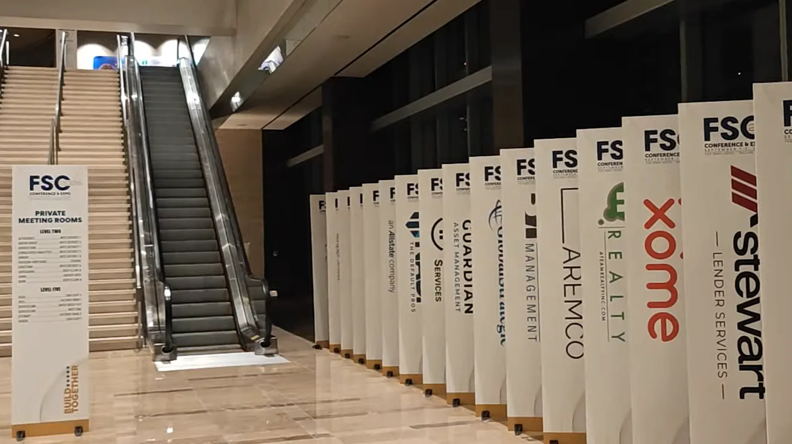 Venue lobby with sponsor banners at Five Star Conference (FSC Conference & Expo) 2026, Dallas, an event run on Moostoo.