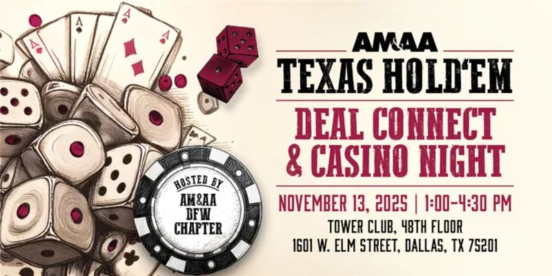AM&AA Texas Hold'em Deal Connect and Casino Night event banner